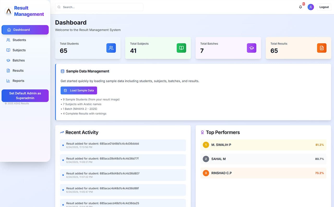 Results Management System
